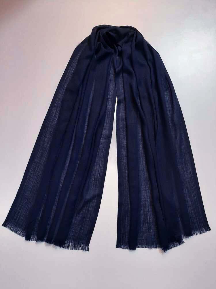 Turkish Lawn Scarf Stole – Navy – ZSC28