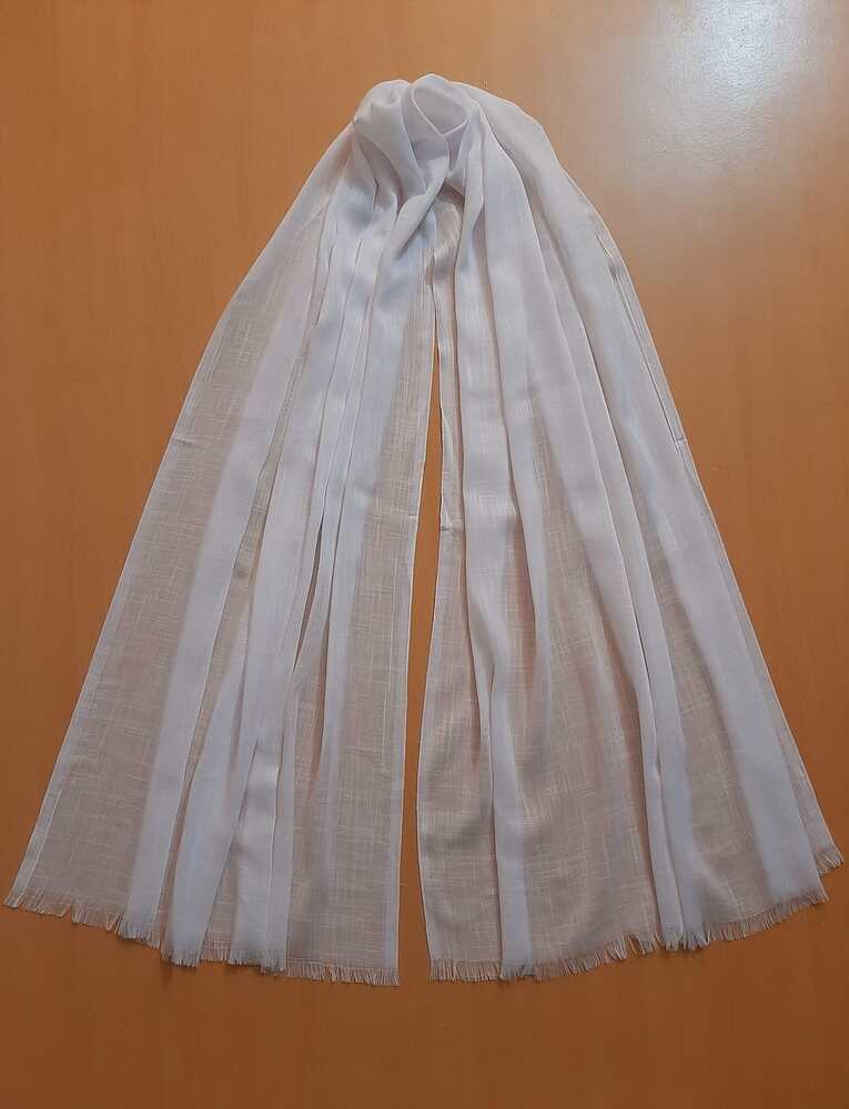 Turkish Lawn Scarf Stole – White – ZSC28