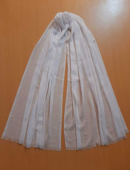 Turkish Lawn Scarf Stole – White – ZSC28