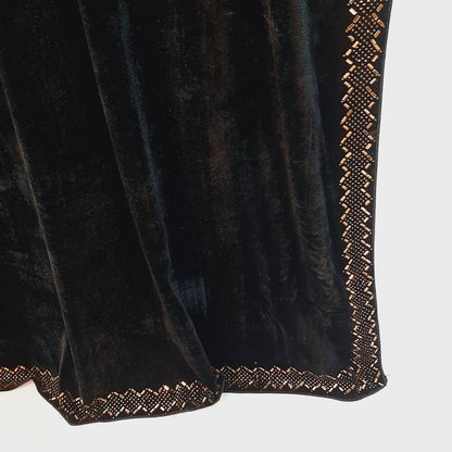 Velvet  Shawl - Black - ZSH09