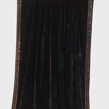 Velvet  Shawl - Black - ZSH09