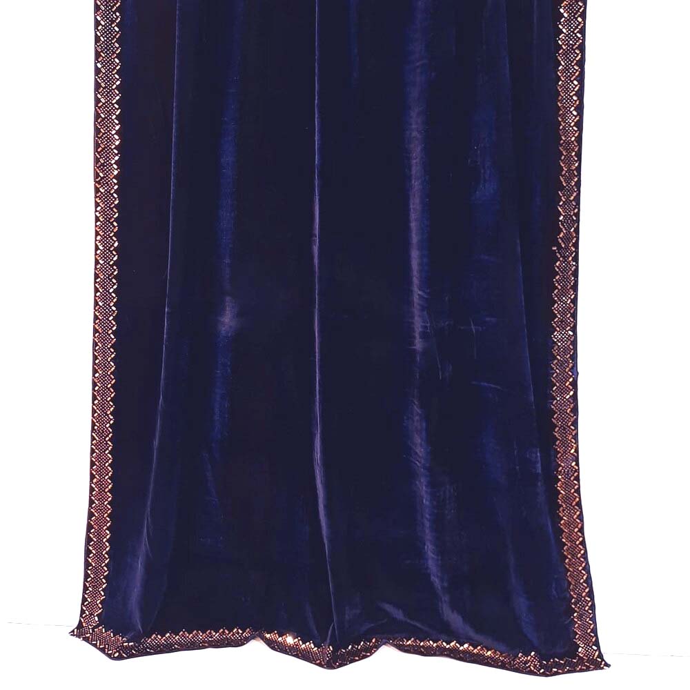 Velvet  Shawl - Navy - ZSH09