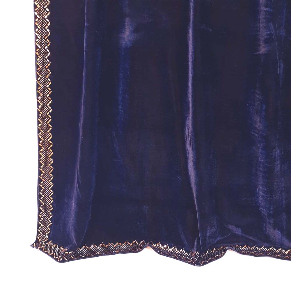 Velvet  Shawl - Navy - ZSH09