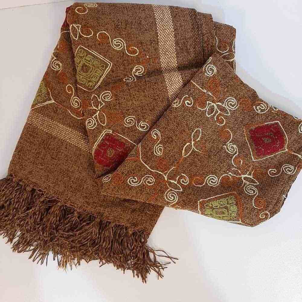 velvet winter shawl embroided