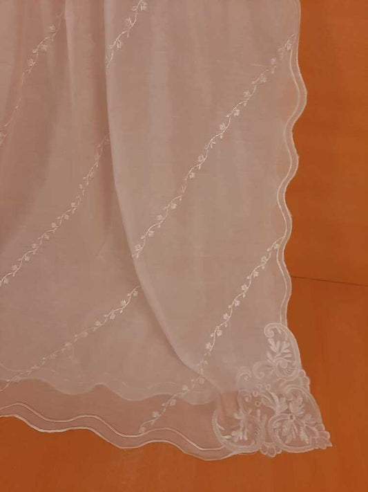 Voile Lawn Dupatta - White - ZD200