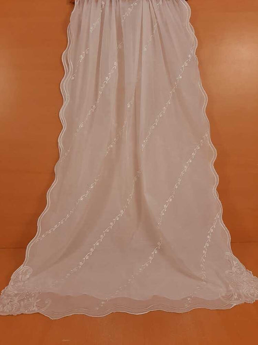 Voile Lawn Dupatta - White - ZD200