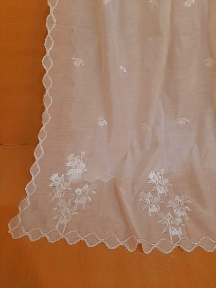 Voile Lawn Dupatta - White - ZD406