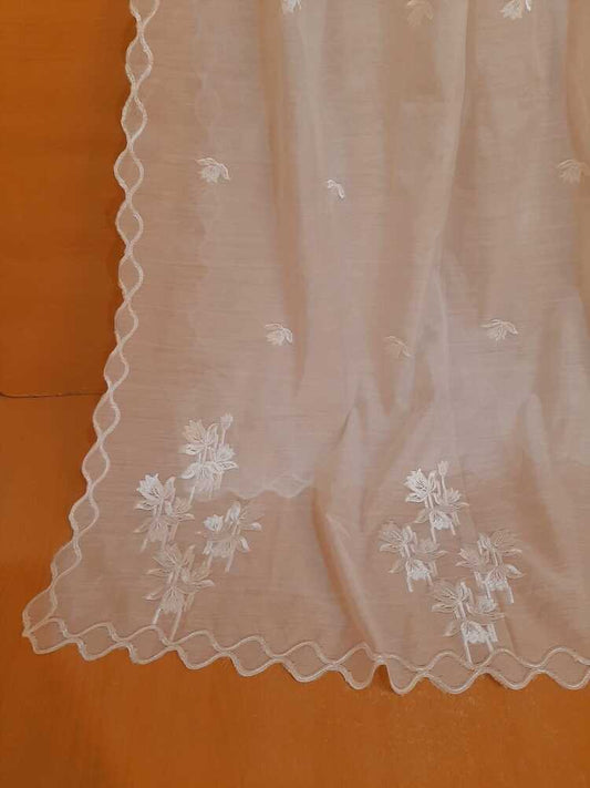 Voile Lawn Dupatta - White - ZD406