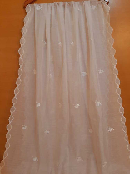 Voile Lawn Dupatta - White - ZD406