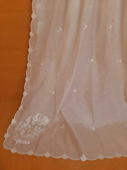 Voile Lawn Dupatta - White - ZD407