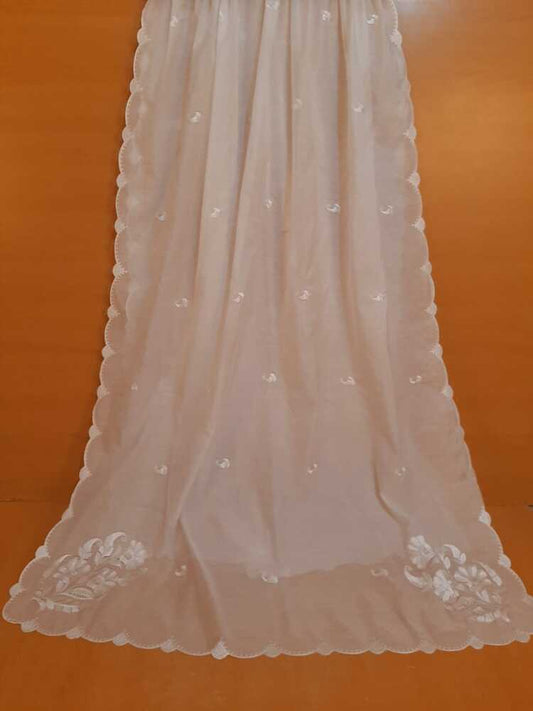 Voile Lawn Dupatta - White - ZD407