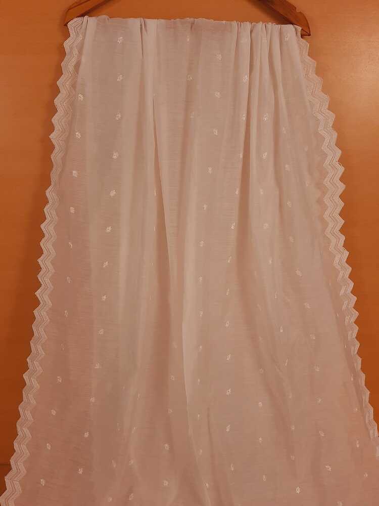 Voile Lawn Dupatta Dyeable - White - ZD435