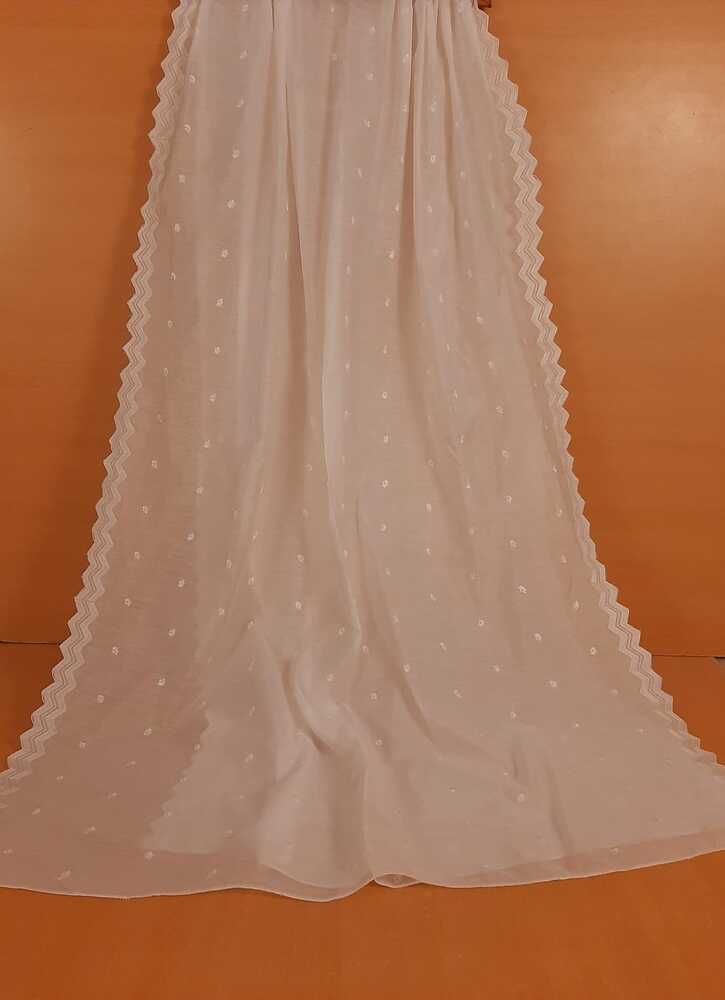 Voile Lawn Dupatta Dyeable - White - ZD435