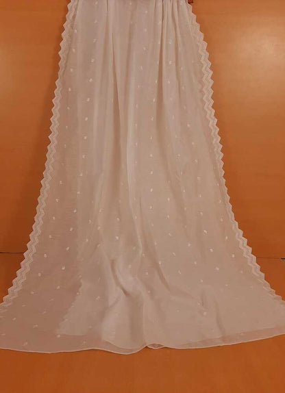 Voile Lawn Dupatta Dyeable - White - ZD435