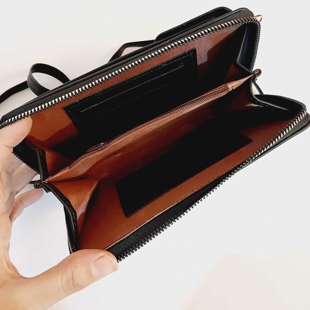 2 in 1 Wallet + Crossbody Bag - Black - W19