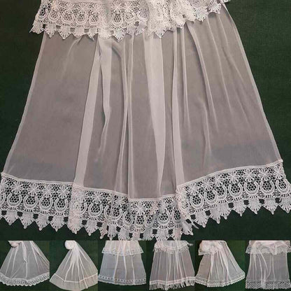 Chiffon Dupatta With Bottom Lace Dyeable - White