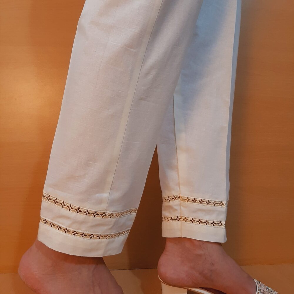white colored cotton trouser