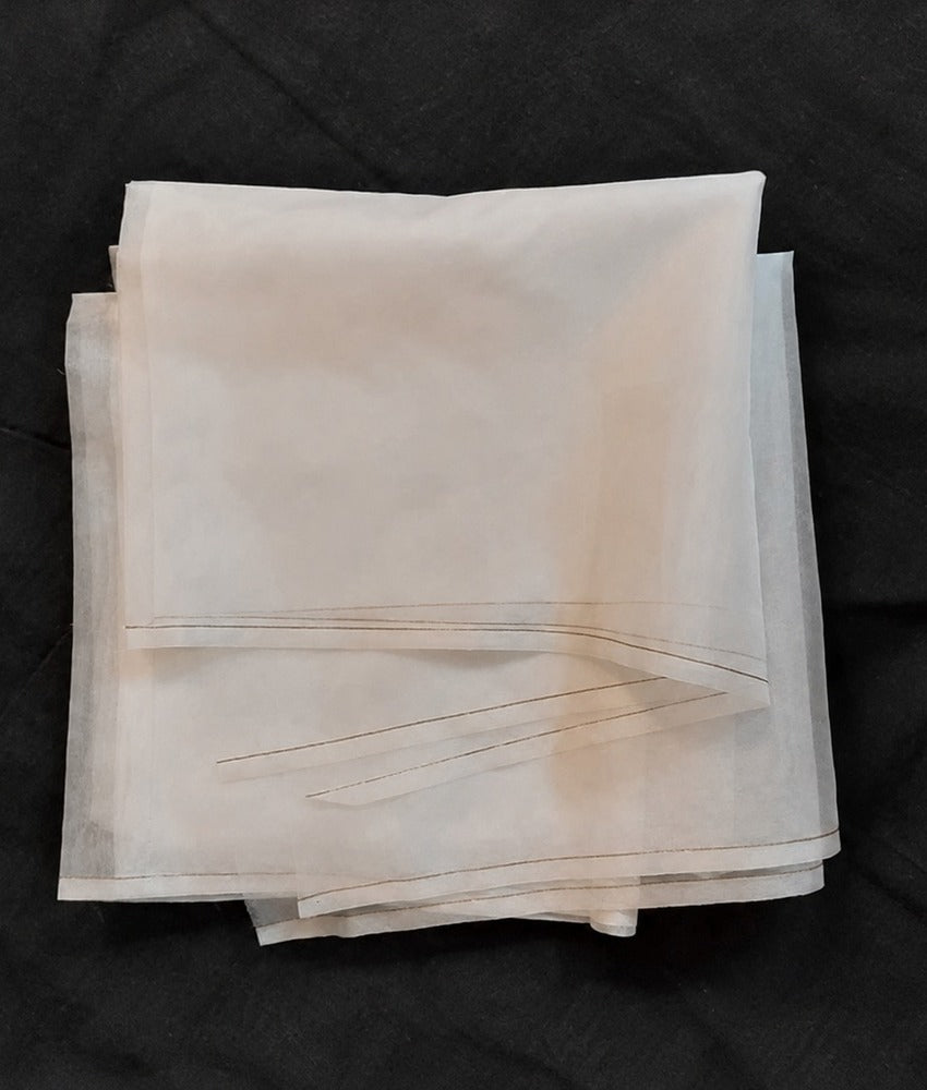 Plain Organza Dupatta - White - ZD881