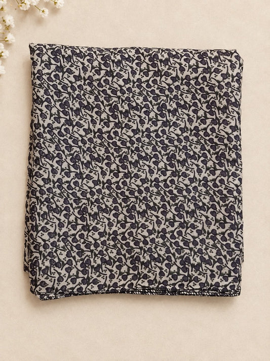 Printed Summer Shawl / Chaddar - White - SH05