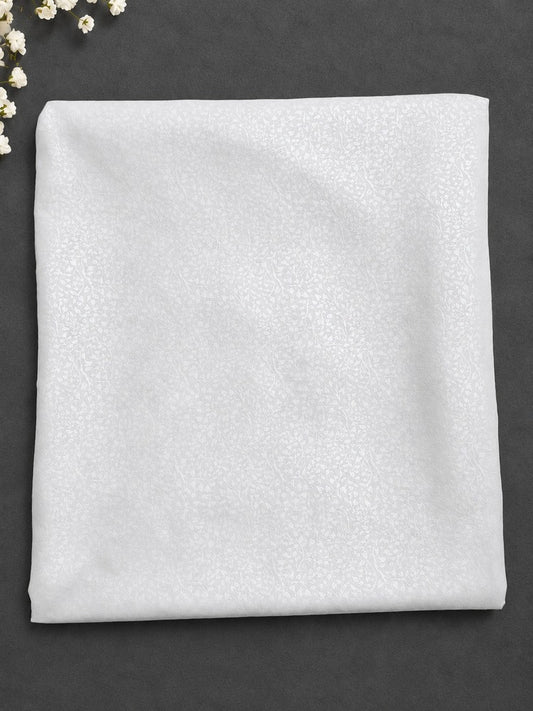 Self Print Shawl / Chaddar - Swiss Lawn - White - SH29