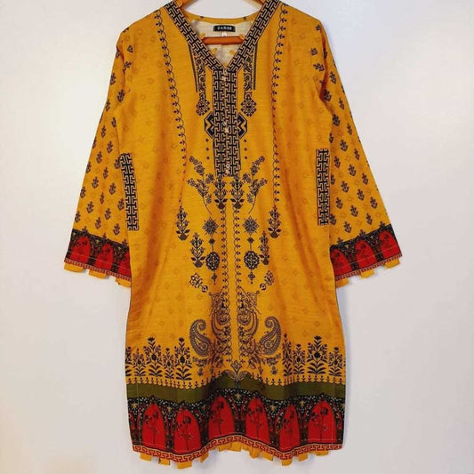 Yellow Khaddar Shirt - ZK224