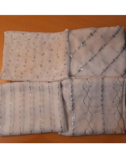 Silver Zari Embroided Chiffon Dupatta – Dyeable