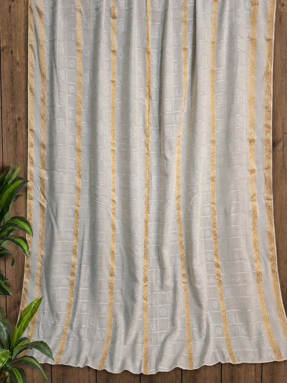 Zari Jaquard Dupatta White -  ZD44