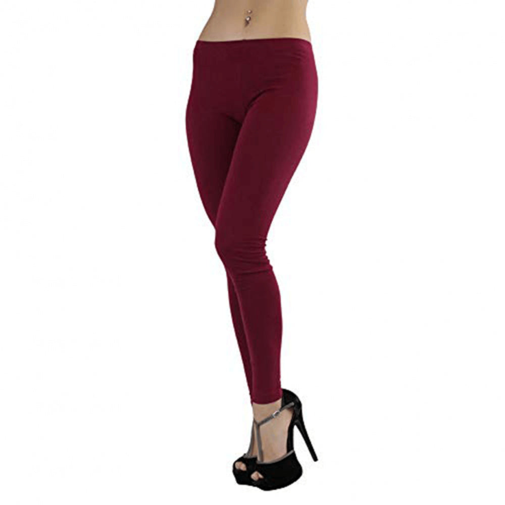 maroon stretchable leggings lycra tights free size